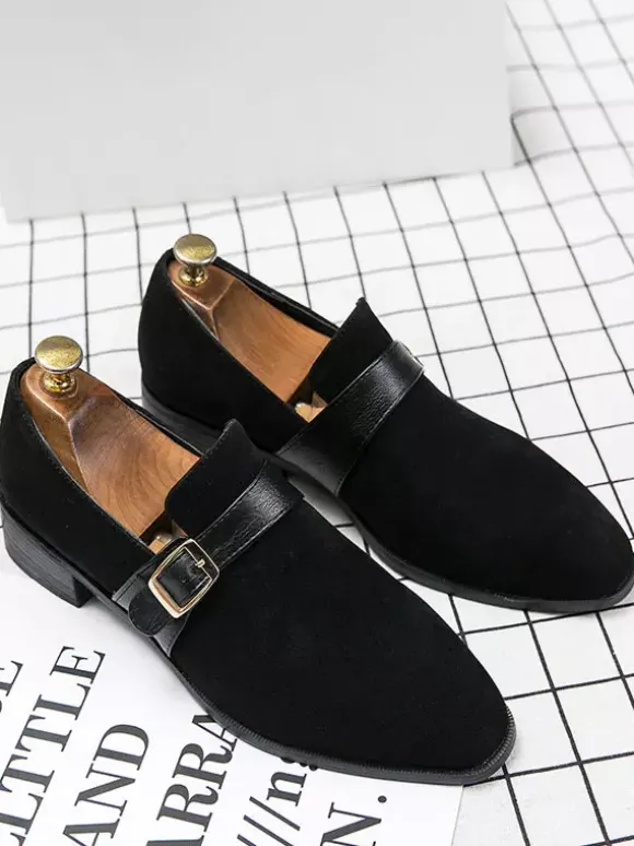 Mens Loafer Shoes Monk Strap Slip-On