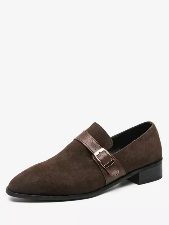 Mens Loafer Shoes Monk Strap Slip-On