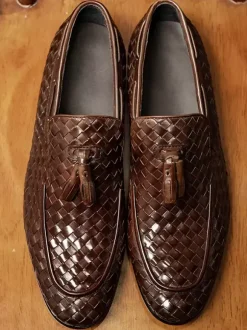 Mens Loafer Shoes Tassel Prom Homecoming Wedding Shoes