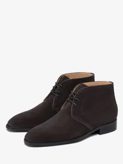 Men's Martin Work Boots Cowhide Classic Coffee Brown Ankel Boots