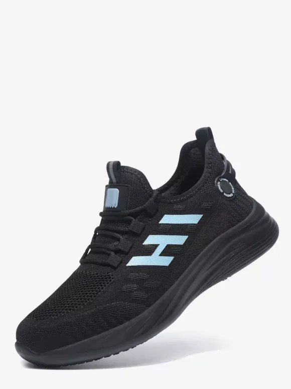 Mens Mesh Sneaker Slip-on High Range Lightweight Walking Shoes Non Slip Thick Sole Breathable Hiking Shoes