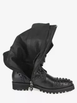 Men's Mid Calf Boots Shoes Work Boots Cowhide Classic Black