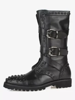 Men's Mid Calf Boots Shoes Work Boots Cowhide Classic Black