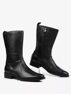 Men's Mid Calf Boots Shoes Work Boots Men's Boots Cowhide Classic Black
