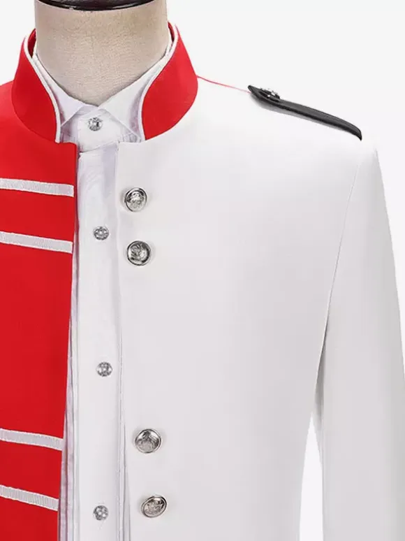 Men's Mixed Color Palace Military Top Elegant Long Sleeves Overcoat Retro Performance Costumes