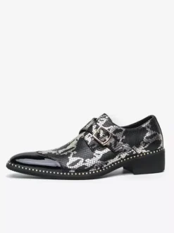 Mens Monk Loafers Oxford Dress Shoes Luxury Party Prom Slip-On Formal Shoes