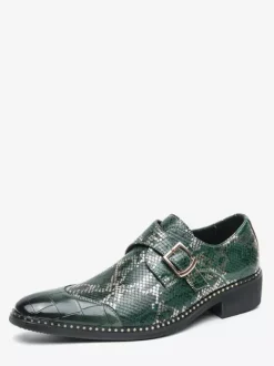 Mens Monk Loafers Oxford Dress Shoes Luxury Party Prom Slip-On Formal Shoes