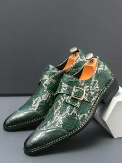 Mens Monk Loafers Oxford Dress Shoes Luxury Party Prom Slip-On Formal Shoes