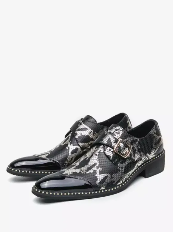 Mens Monk Loafers Oxford Dress Shoes Luxury Party Prom Slip-On Formal Shoes