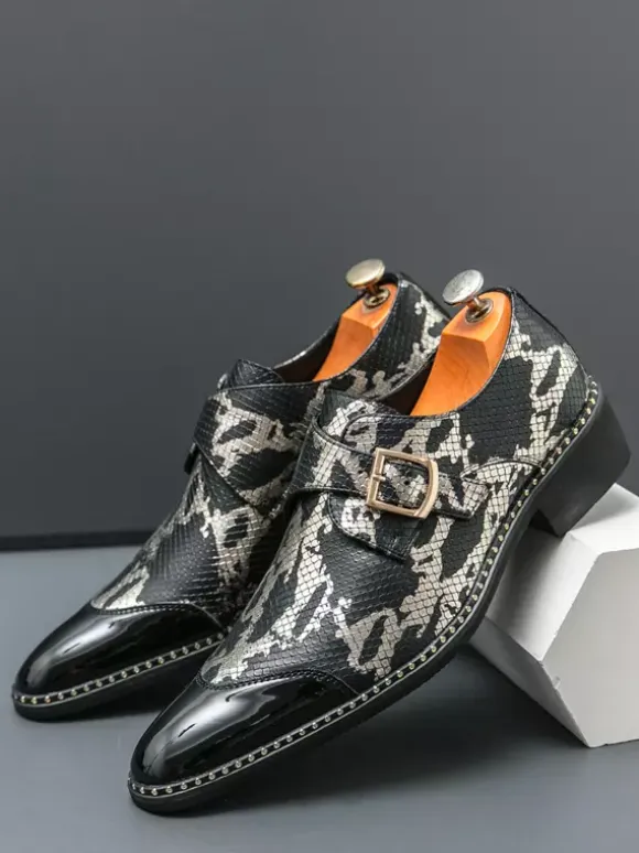 Mens Monk Loafers Oxford Dress Shoes Luxury Party Prom Slip-On Formal Shoes