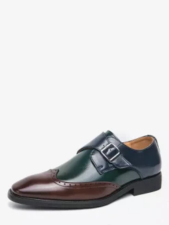 Men's Monk Shoes Round Toe Buckle Detail Dress Shoes