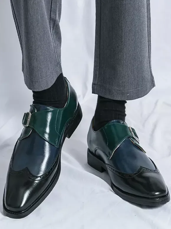 Men's Monk Shoes Round Toe Buckle Detail Dress Shoes