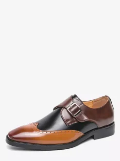 Men's Monk Shoes Round Toe Buckle Detail Dress Shoes