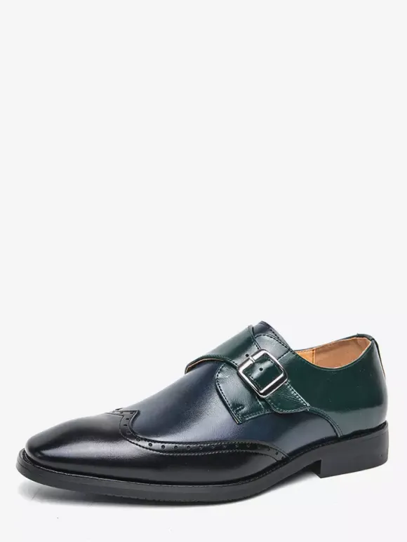 Men's Monk Shoes Round Toe Buckle Detail Dress Shoes