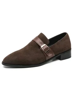 Mens Monk Strap Loafer Black Monk Strap Slip-On Formal Prom Party Wedding Shoes