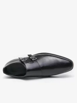 Men's Monk Strap Loafers Square Toe Slip-On Prom Wedding Shoes