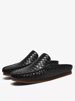Mens Mules Slip-on Breathable Leather Soft Sole Loafers Shoes Comfortable Casual House Shoes