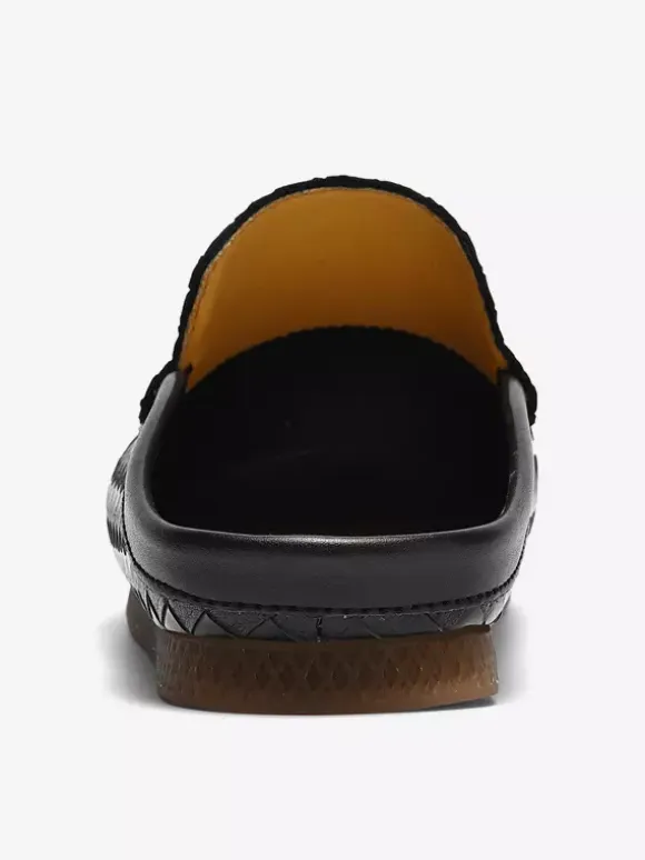 Mens Mules Slip-on Breathable Leather Soft Sole Loafers Shoes Comfortable Casual House Shoes