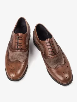 Men's Oxford Dress Shoe Pointed Toe Cowhide Brogue Prom Wedding Shoes