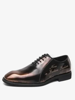 Men's Oxford Lace Up Modern Square Toe Prom Wedding Shoes