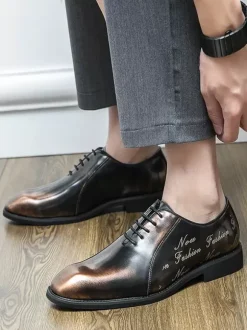 Men's Oxford Lace Up Modern Square Toe Prom Wedding Shoes