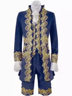Men's Palace Prince Dress Performance Suit Cos Costume Medieval Retro Costume Burgundy