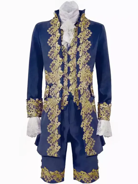 Men's Palace Prince Dress Performance Suit Cos Costume Medieval Retro Costume Burgundy