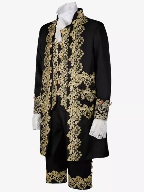 Men's Palace Prince Dress Performance Suit Cos Costume Medieval Retro Costume Burgundy