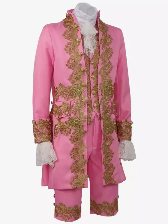 Men's Palace Prince Dress Performance Suit Cos Costume Medieval Retro Costume Burgundy