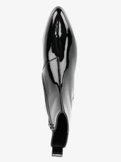 Mens patent Boots Pointed Toe low heels Ankle Boots Black Zipper Prom Boots