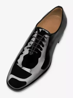Mens Patent Leather Tuxedo Oxford Dress Shoes Classic Lace-up Square Toe Wedding Prom Formal Shoes