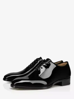 Mens Patent Leather Tuxedo Oxford Dress Shoes Classic Lace-up Square Toe Wedding Prom Formal Shoes