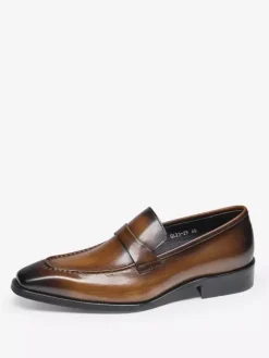 Mens Penny Loafer Cowhide Shoes