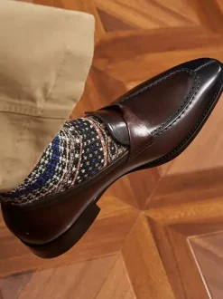 Men's Penny Loafers Slip On Cowhide Prom Wedding shoes