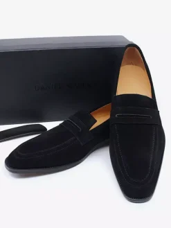 Mens Penny Loafers Slip-On Casual Suede Shoes Soft Breathable Leather Comfortable Lazy Shoes
