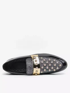 Mens Rivet Rhinestones Horsebit Loafer Casual Evening Party Dress Nightclub Shoes Fashion