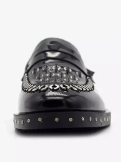 Mens Rivets Loafer Cowhide Metal Details Shoes