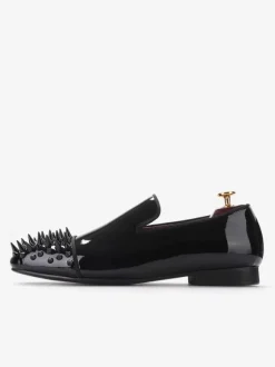 Mens Rivets Loafer Shoes Patent Leather Artwork Slip-On Prom Party Wedding Shoes