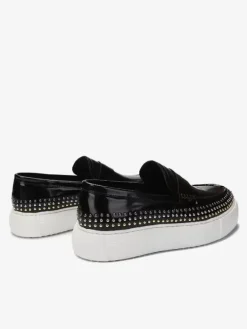 Men's Rivets Round Toe Cowhide Loafer Slip On Prom Shoes