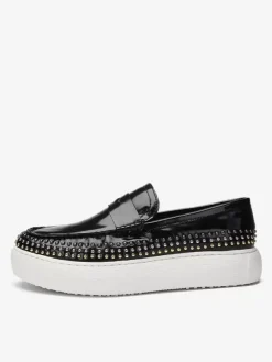 Men's Rivets Round Toe Cowhide Loafer Slip On Prom Shoes