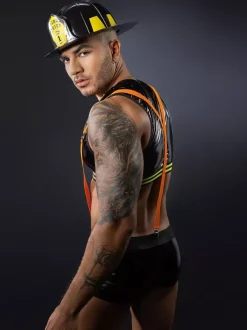 Men's Sexy Costumes Firefigter Rave Club Tops And Pants