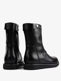 Men's Shoes Cowhide Chic Black Mid Calf Boots