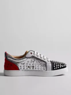 Men's Skate Sneakers Round Toe Studed Printed Lace Up Casual Shoes