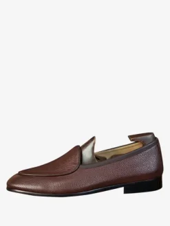 Men's Slip On Loafer Artwork Round Toe Leather Shoes Cowhide Prom Wedding Shoes