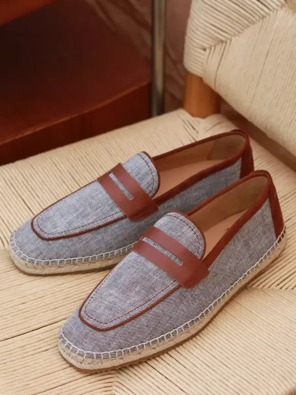 Mens Slip On Loafer Braided Rope Sole Espadrilles