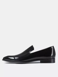 Men's Slip On Loafer Cut Out Dress Loafers Prom Party Wedding Shoes in Patent Leather V-shaped notches