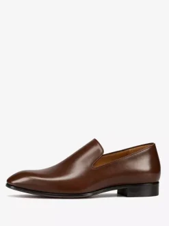 Men's Slip On Loafer Cut Out Dress Loafers Prom Party Wedding Shoes in Patent Leather V-shaped notches
