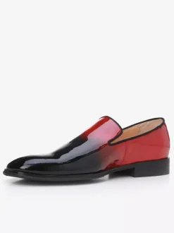 Mens Slip On Loafer Ombre Square Toe Dress Shoes