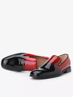 Mens Slip On Loafer Ombre Square Toe Dress Shoes