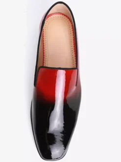 Mens Slip On Loafer Ombre Square Toe Dress Shoes